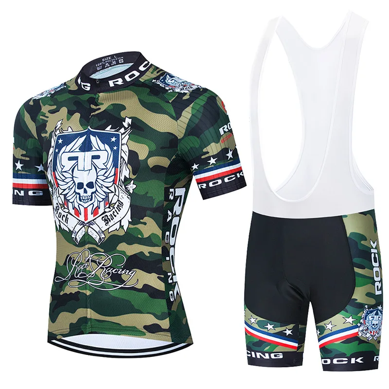 

Summer 2023 Camouflage Cycling JerseyS 20D Bib Set MTB ROCK Bicycle Clothing Ropa Ciclismo Bike Wear Men's Short Maillot Culotte