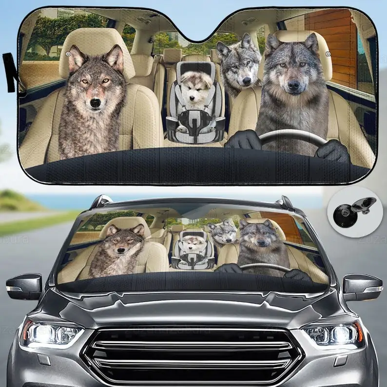 

Автомобильный солнцезащитный козырек с волком, автомобильный солнцезащитный козырек, автомобильный козырек с волком, солнцезащитный козырек с волком, экран для украшения автомобиля, подарок на день матери