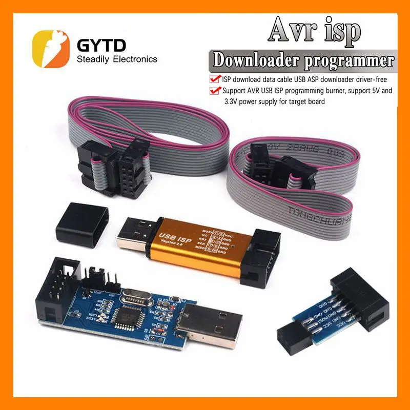 USB ISP USB ASP ATMEGA8 ATMEGA128 с поддержкой Win7 64 (случайный цвет)
