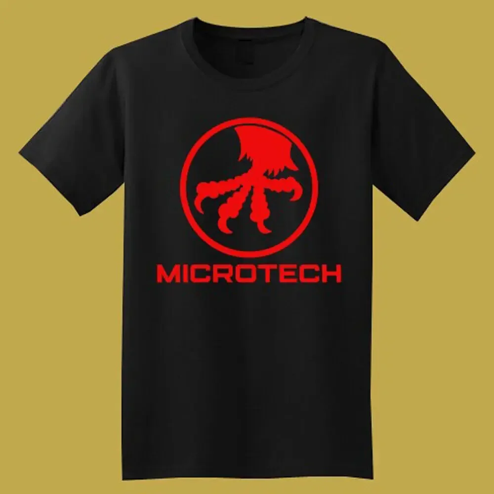 Футболка Microtech мужская черная с коротким рукавом и логотипом