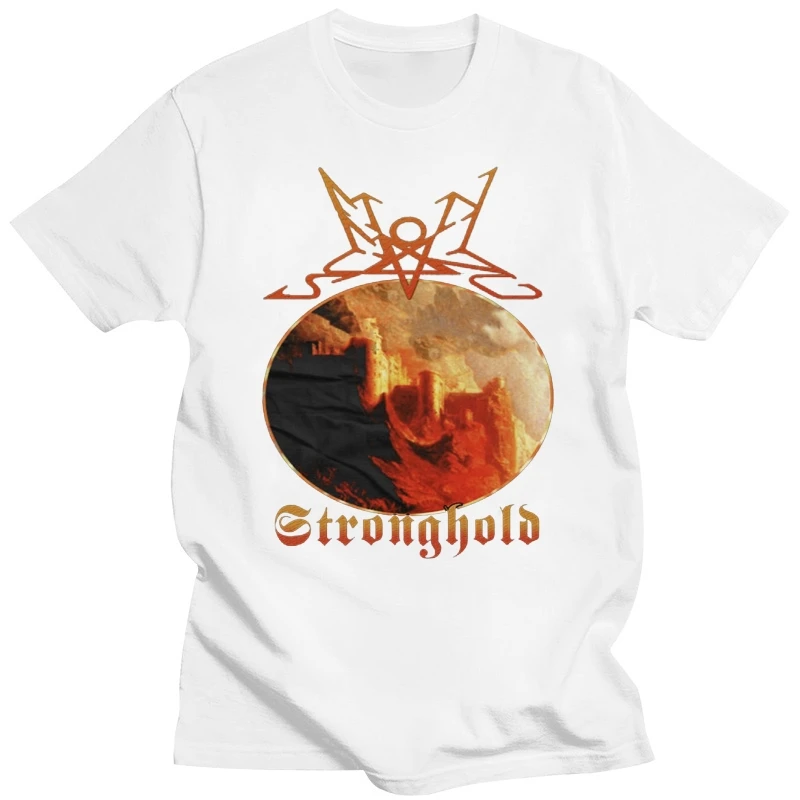 

Футболка с вызовом-Stronghold, Черная Металлическая черная футболка в стиле хип-хоп, новинка, Мужская брендовая одежда 2018