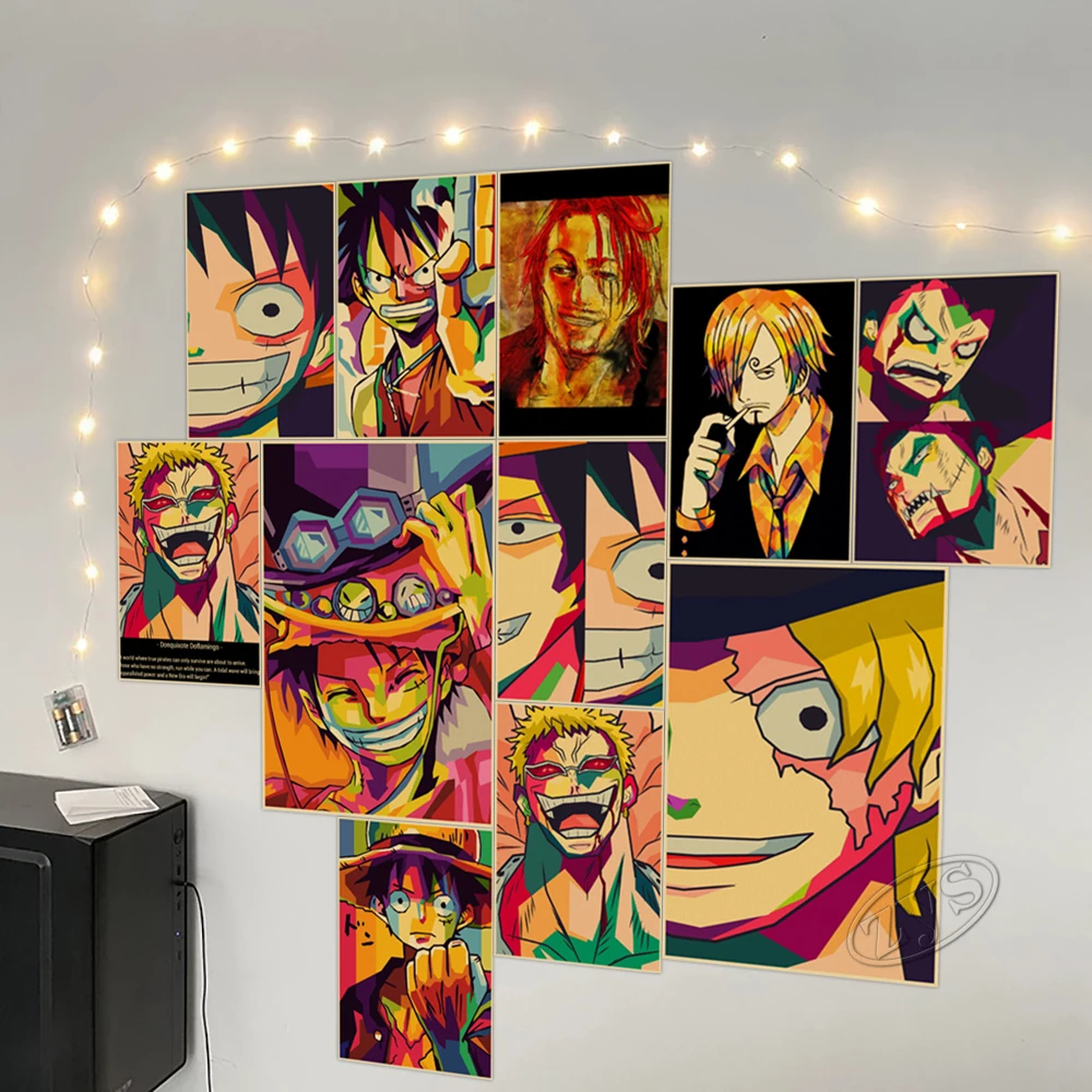 Vinsmoke Sanji постеры и принты с крафт-бумагой для гостиной |