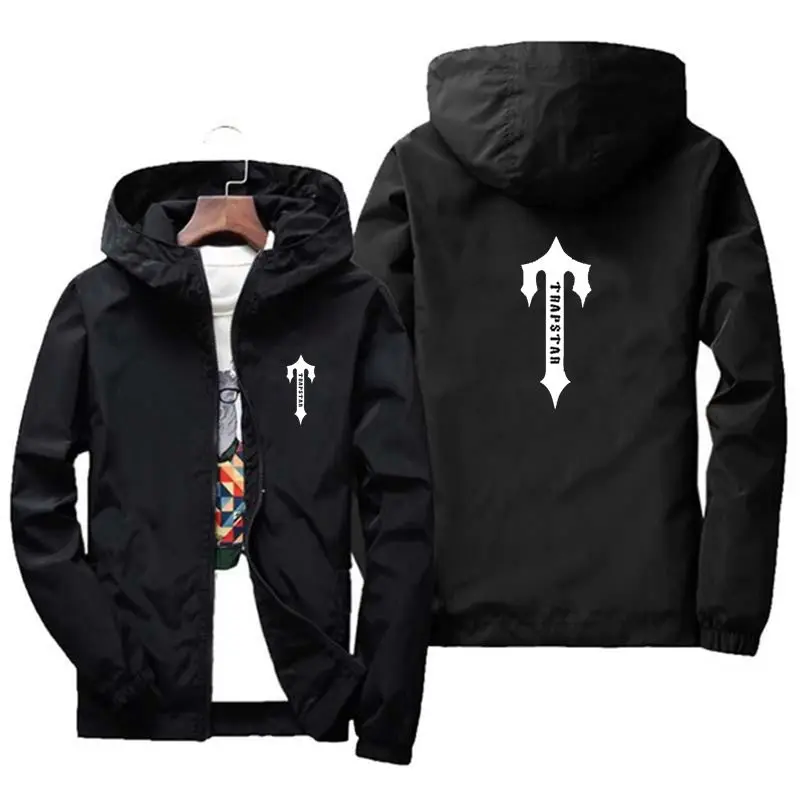 

2023 TRAPSTAR Brand Print Men's Waterproof Windbreaker Jacket Zip Coat Hoodie Quick Dry Sports Jacket Jaqueta Masculina Hao Jack