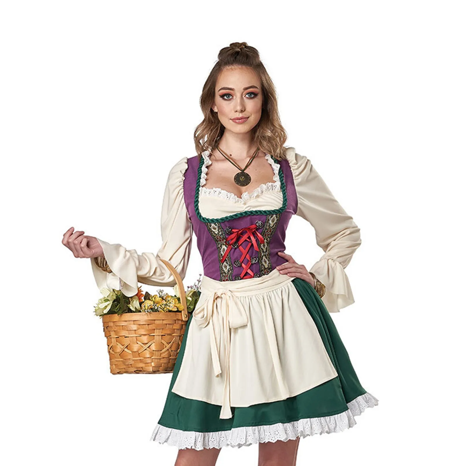 

Oktoberfest Dirndl Dress Cosplay Costume 2023 German Beer Festival Tavern Bartender Waitress Outfit Carnival Fancy Dress