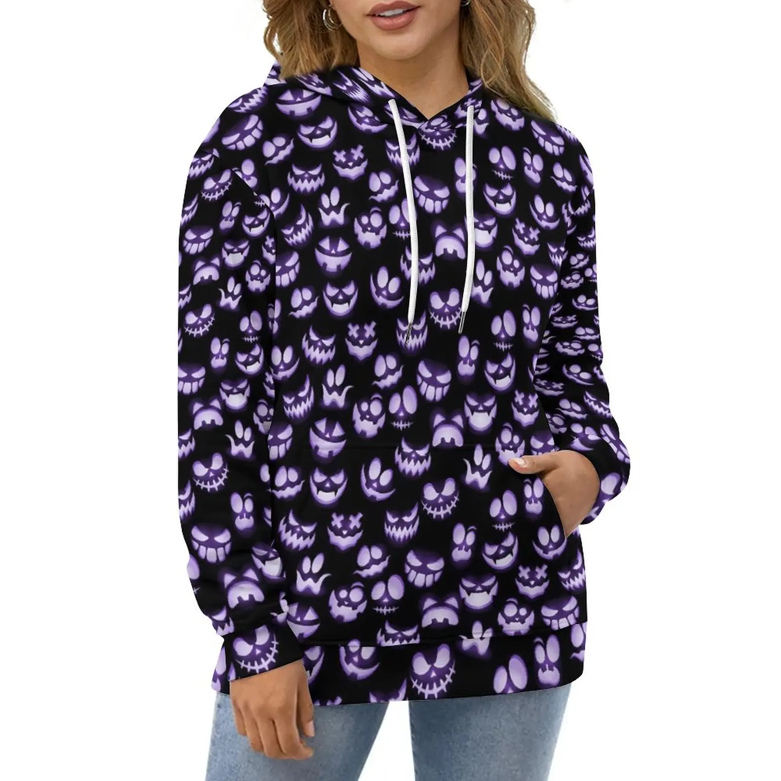 

Толстовки с капюшоном с изображением тыквы, зимние модные толстовки большого размера с принтом на Хэллоуин, модные повседневные толстовки унисекс с длинным рукавом и капюшоном на заказ