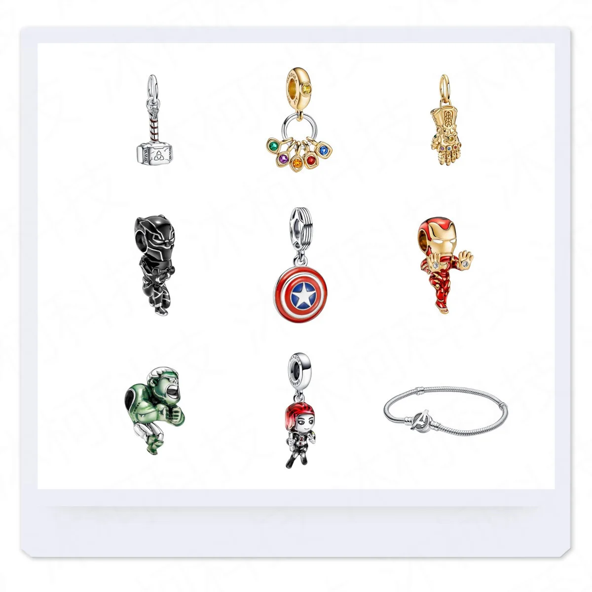 

Original 925 Plata De Ley Pandora Sterling Silver Free Shipping Disney Series Kawaii Marvel Vengadores DIY Kids Gift Wholesale
