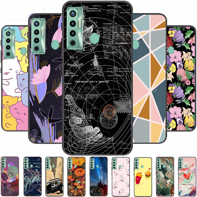 

For Tecno Camon 17P 2021 Case Camon17 Soft Silicone Phone Cases For Tecno Camon 17P 17 P Pro Cover Bumpers Fashion Black Frame