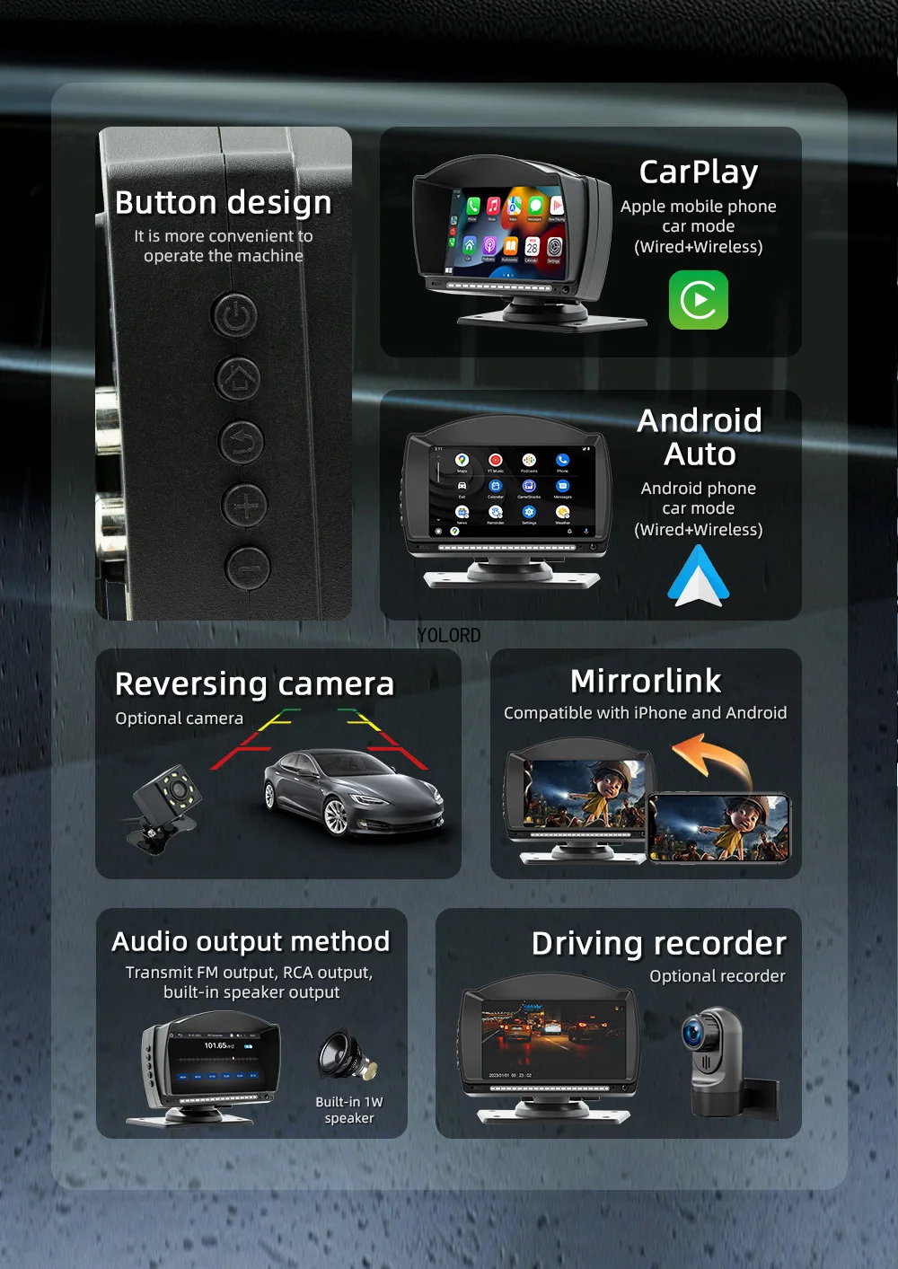 4 7-дюймовый IPS-экран портативный автомобильный MP5-плеер Mirrorlink BT