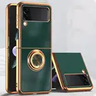Роскошный чехол для SAMSUNG Galaxy Z Flip 3, Магнитный защитный чехол для автомобиля с гальваническим покрытием, ZFlip3