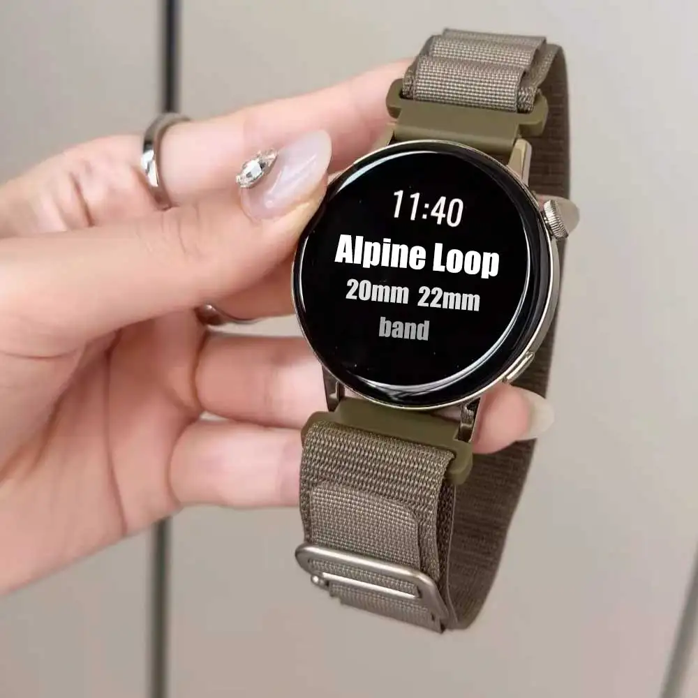 Спортивный нейлоновый ремешок Alpine для Samsung Galaxy Watch 7/FE/6/5 Pro/4 Classic 44/40 мм 45