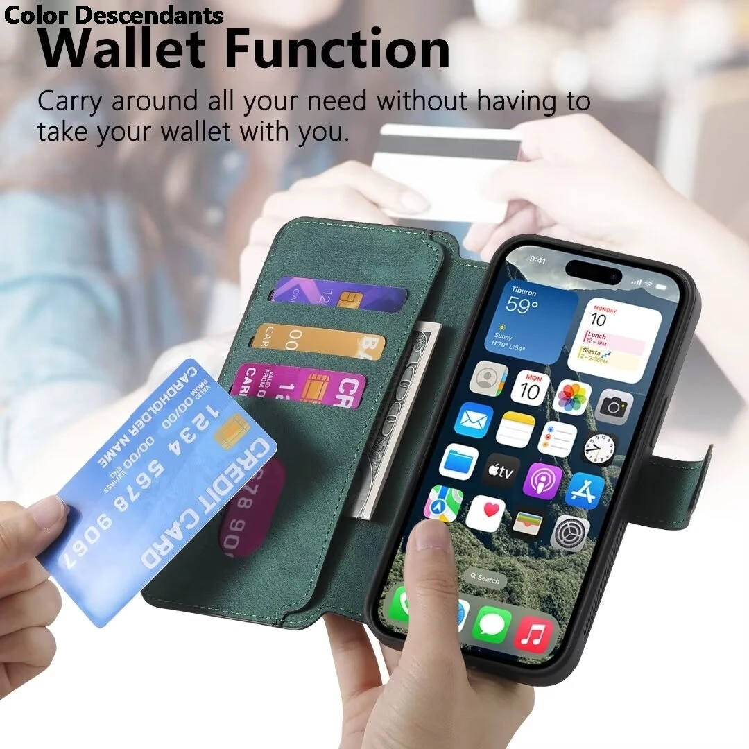 Кожаный чехол-бумажник 2 в 1 стиле ретро для Samsung Galaxy A25 M14 A14 A04e A04S A13 A04 M32 M33 M53