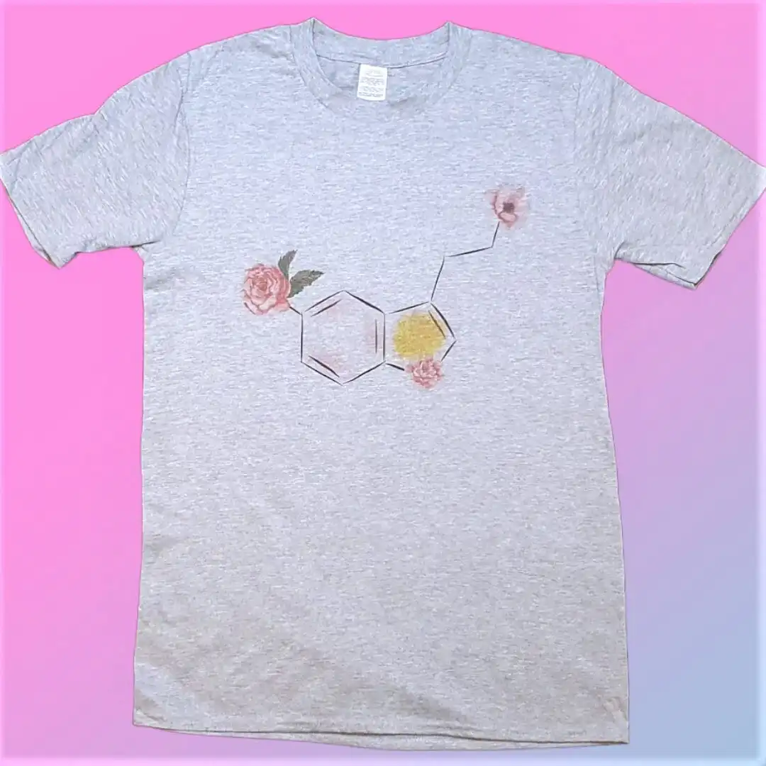 Молекула серотонина серая футболка размеры в наличии S 3XL Персонализация по