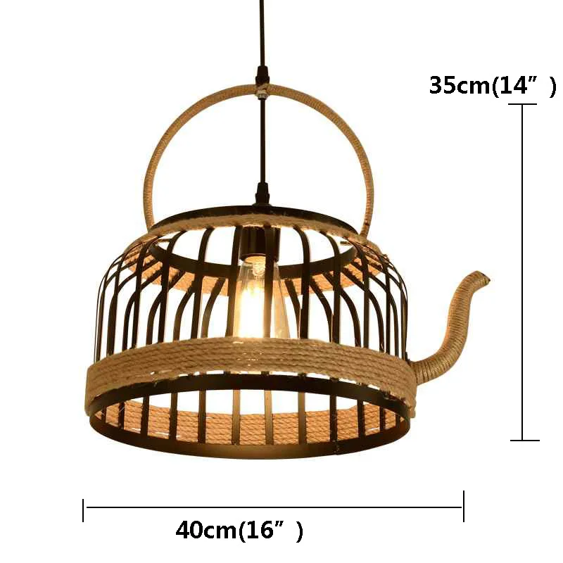 Ретро Лофт железный черный окрашенный с веревкой фотолампа Эдисона шнур
