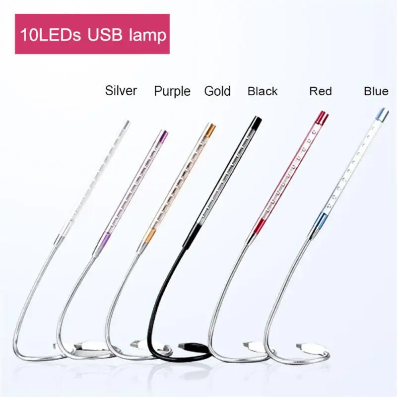 

LED USB Night Light Metal Emergency Lamp 10 Light Laptop Keyboard Lighting LED Dormitory Reading Night Light Bedroom Living Room