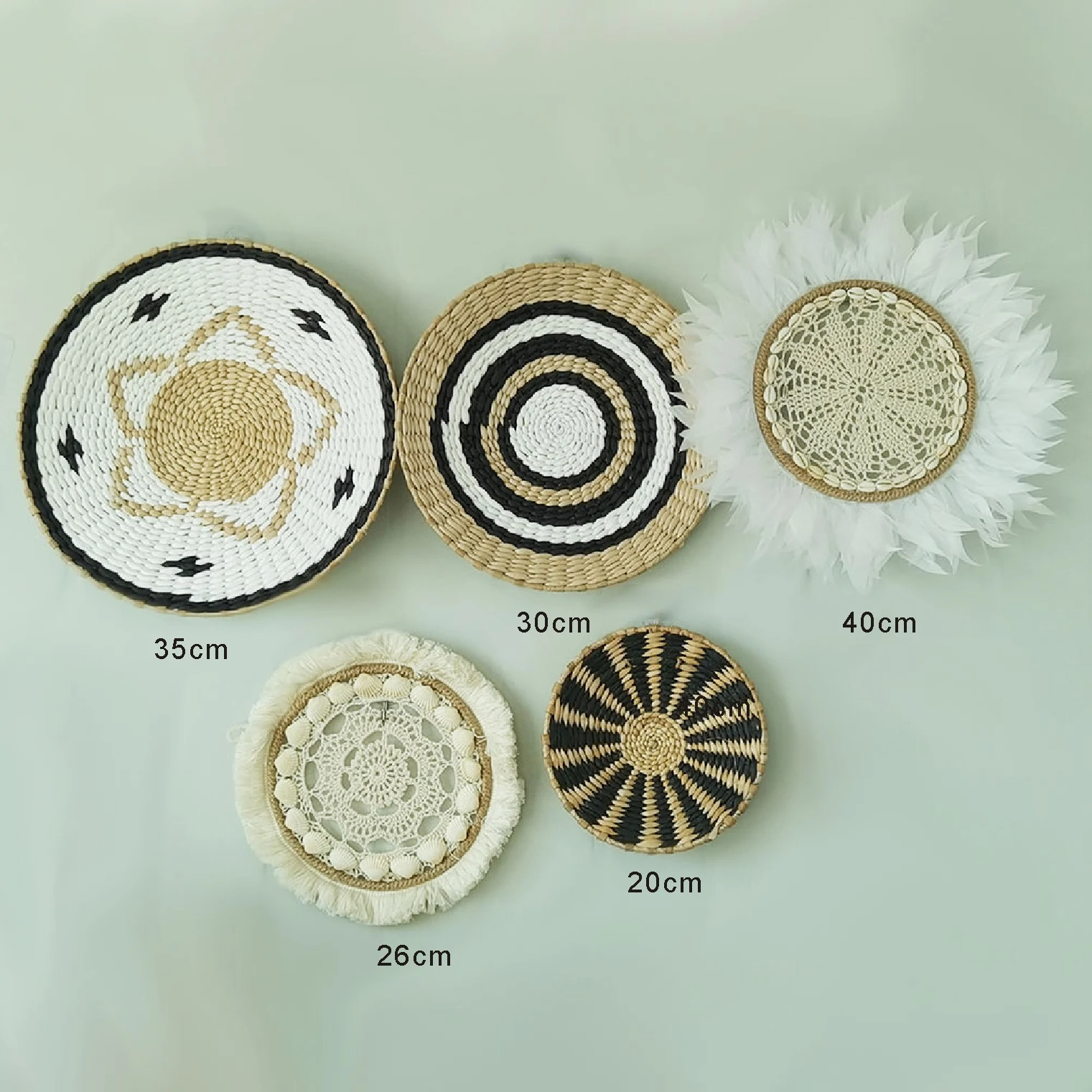 

Scandinavian Rattan Wall Basket Nordic Style Handmade Dream catcher Decorative Wall Hanging Rattan Wall Decor