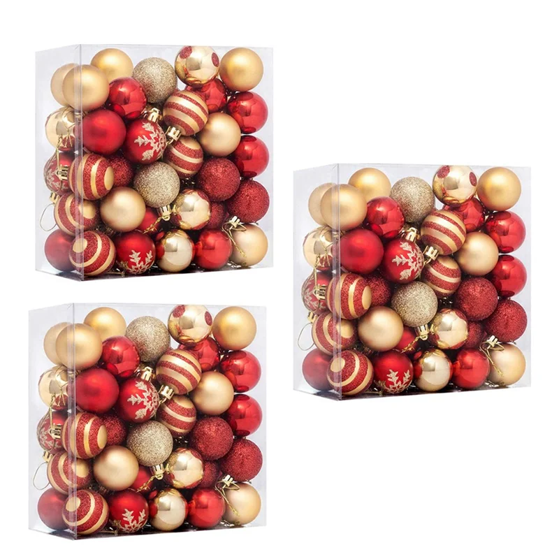 

150Pcs Christmas Tree Decorations Balls Bauble Xmas Party Hanging Ball Ornaments Christmas for Home New Year Gift