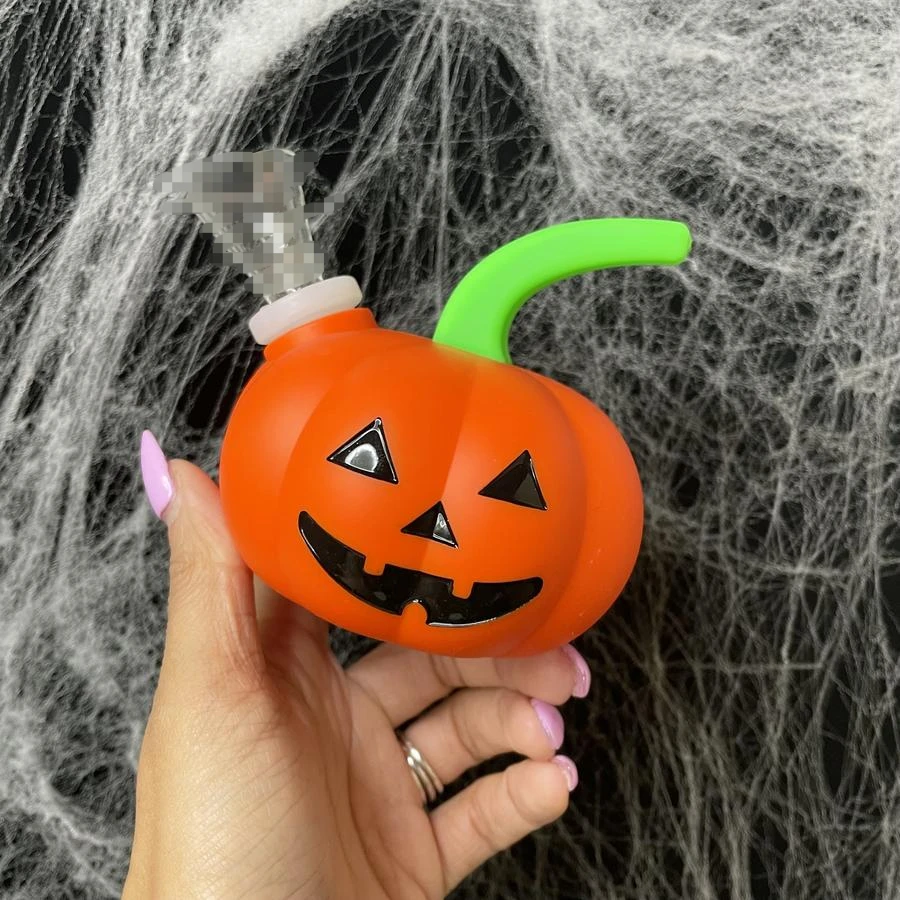 

SILICONE MINI BONG PUMPKIN PIPE WITH REMOVABLE GLASS BOWL