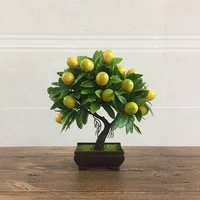 Artificial Small Fruit Tree Potted Plant Fake Bonsai Plants Table Simulation Decor Ornaments Pine Tree Office Hotel Home Garden