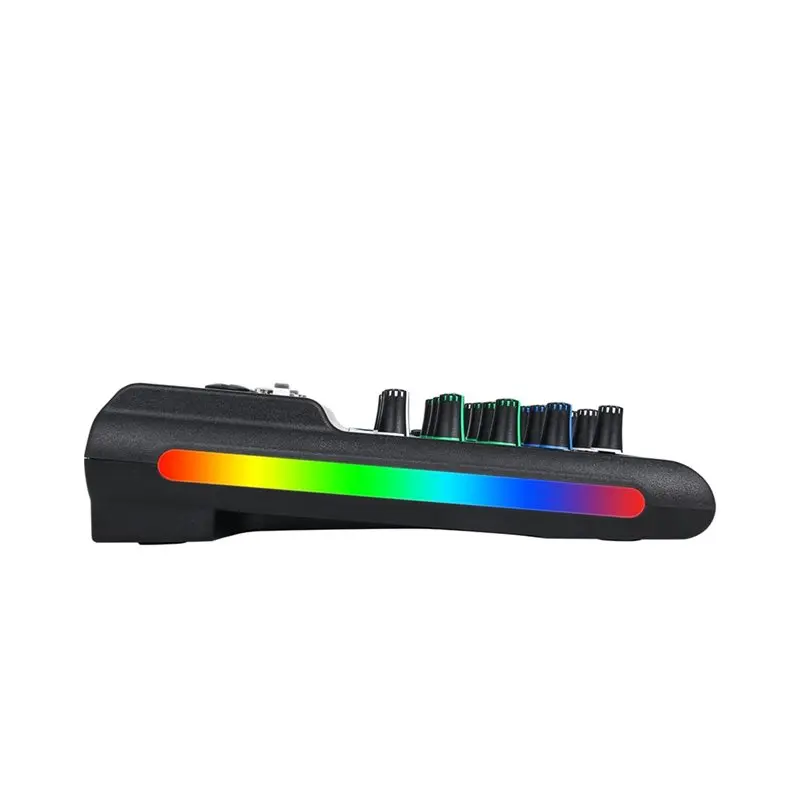 Фото Профессиональный аудиомикшер с 4 каналами RGB и звуковой картой для прямых трансляций - A86G №1