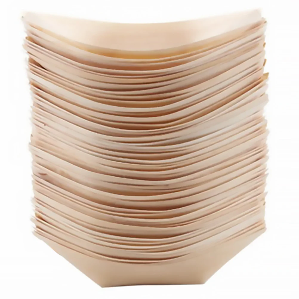 

Boat Sushiserving Tray Boats Disposable Plates Wooden Woodsnack Plate Mini Leaf Dish Container Platter Traysappetizers Sashimi
