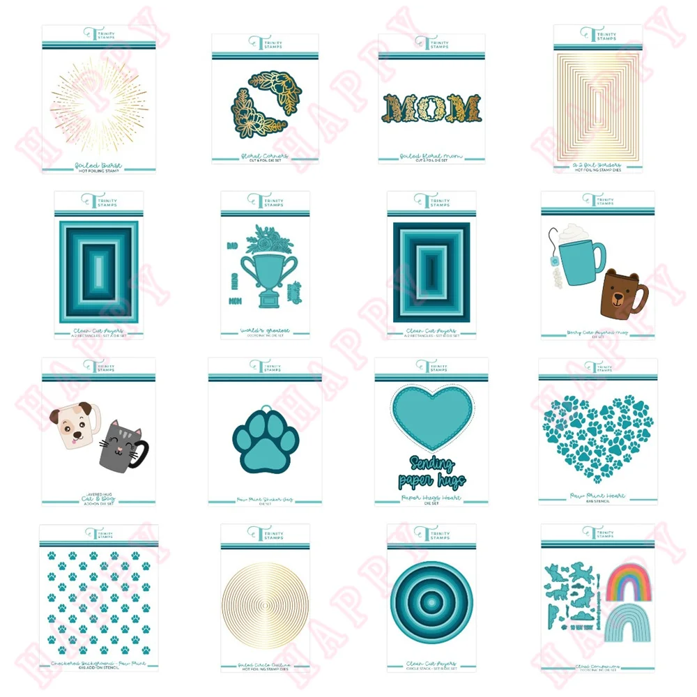 

Paw Circles Cloud Beary Cute Metal Cutting Dies Hot foil Stamps Stencils Decoration For DIY Scrapbook Diary Album Paper Template