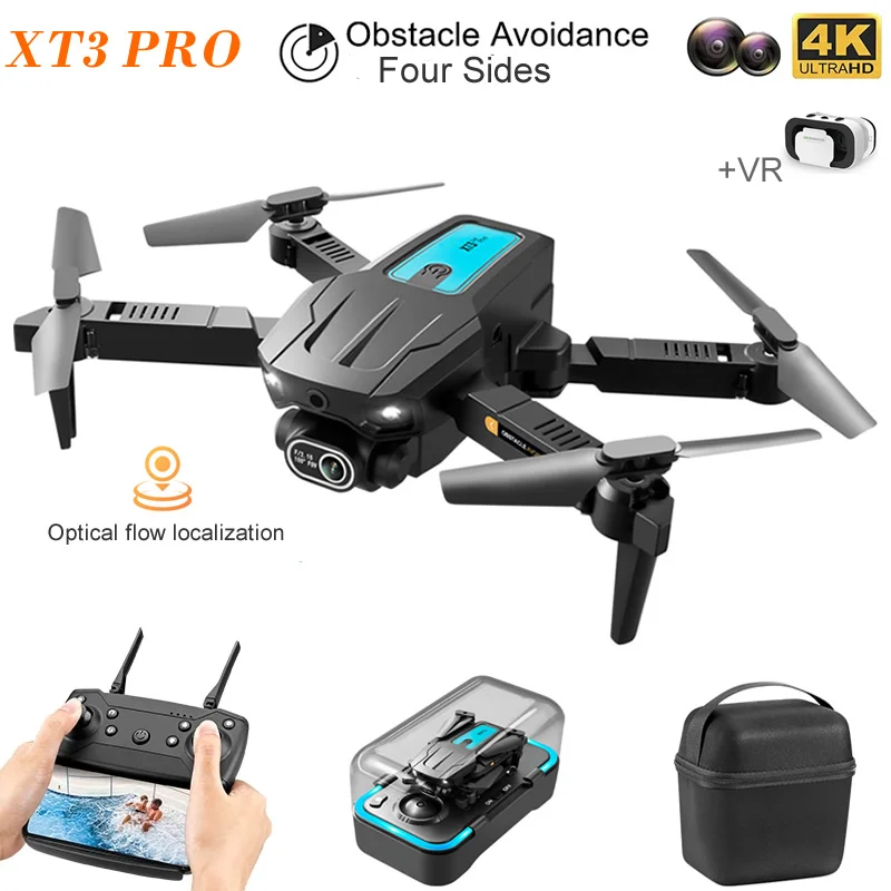 

XT3 FPV Mini Drone 4K HD Aerial Photography Camera RC Helicopter Obstacle Avoidance Optical Flow Positioning Quadcopter Dron Toy