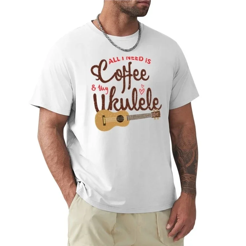 Футболка Все что мне нужно это кофе и моя укулеле одежда в стиле хиппи футболки