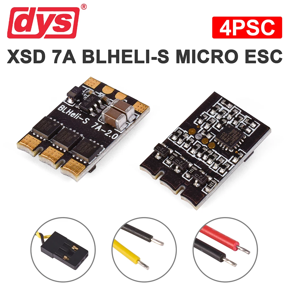 

Контроллер скорости DYS XSD 7A blheli _ s RC ESC Micro Dshot600 / Dshot300 / Oneshot42 / Multishot 1-2s для гоночного дрона DIY FPV