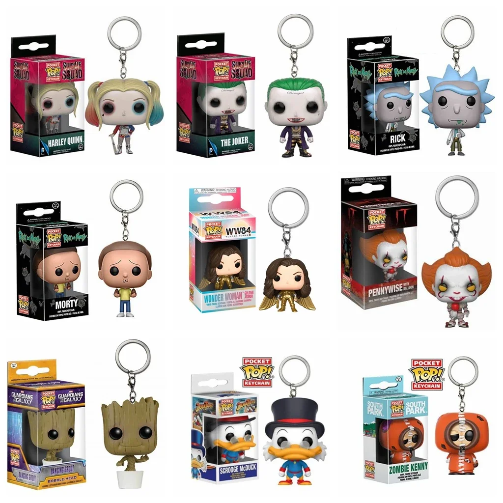 Фото FUNKO POP Стражи Галактики Грут Джокер Морти Брелок-игрушка Отряд Самоубийц Инопланетянин Виниловые фигурки Игрушки для детей Подарок №1