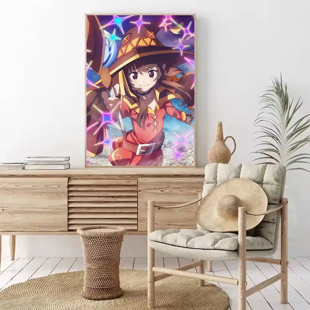 Фото Постер M-Megumin, HD качество, настенный декор, ретро-постеры для дома, декор стен комнаты, самоклеящийся №3