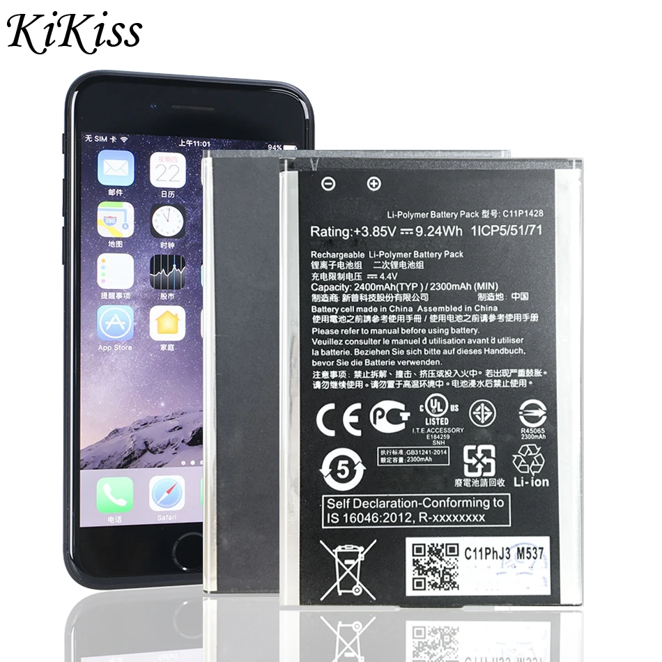 

Аккумулятор высокой емкости для ASUS C11P1428, аккумулятор для ASUS ZenFone 2 ZenFone2 Laser 5 Laser5 Z00ED ZE500KL ZE500KG 2000 мАч ZE500KL