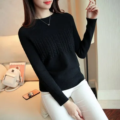 

2023 Academy Wind Twist Slim-Fit Sweater Women's Knitwear Crewneck Long-Sleeved Base Shirt