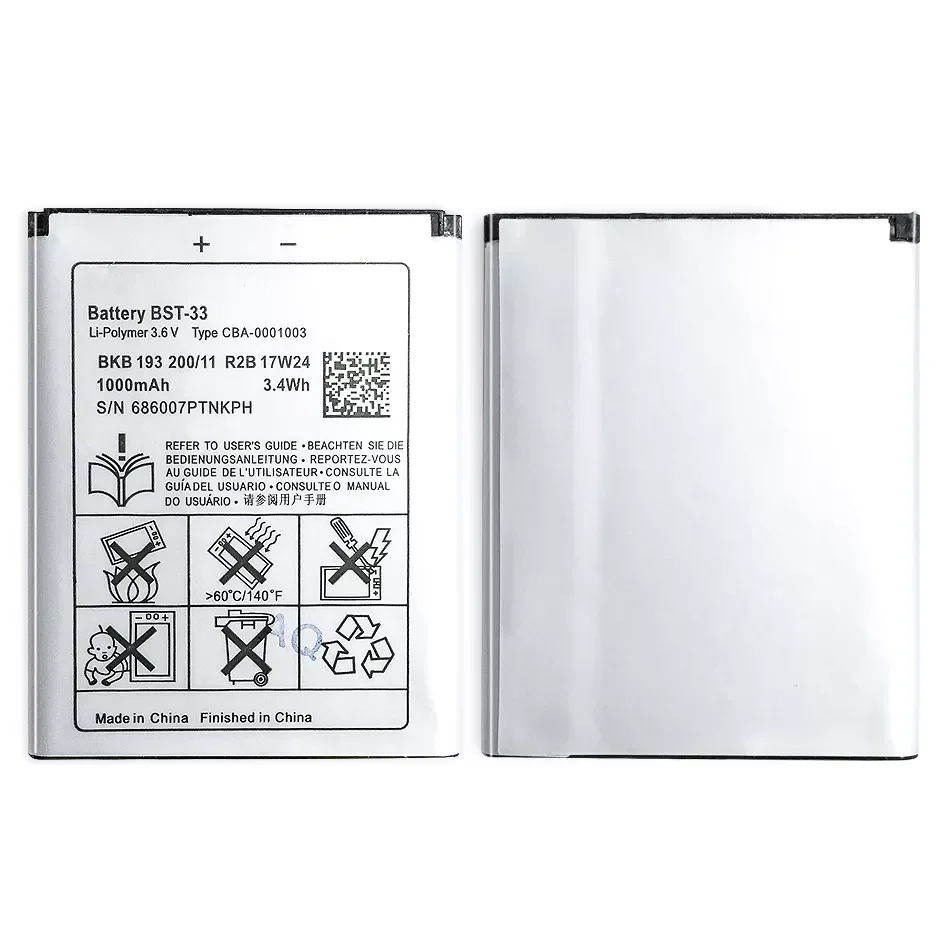 

New BST-33 Li-ion Mobile Phone Battery For Sony Ericsson W205 W300 W300i W302 W395 W595 W595a W610 W610i W660 W705 W705u 1000mAh