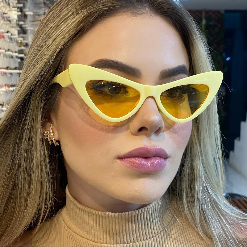 

DYTYMJ Cat Eye Sunglasses Women Colorful Cateye Eyewear for Women/Men Small Sun Glasses Women Shades UV400 Oculos De Sol Mujer