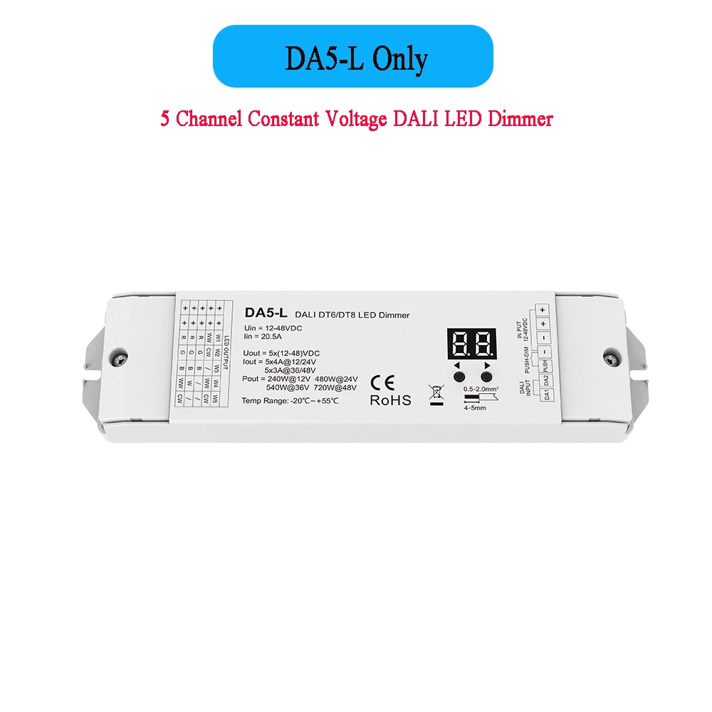 

CENFAYA DA5-L RGB контроллер 5 каналов 12-48В