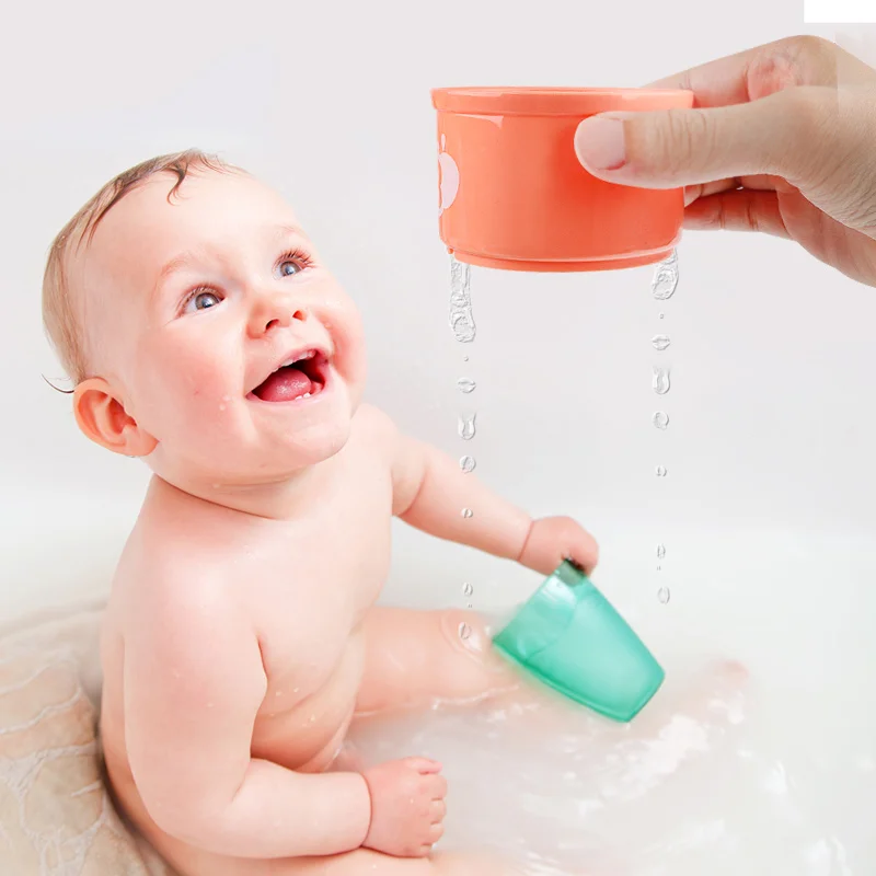 

Montessori Children Bath Toy Stacking Cups Toy For Toddlers 0 12 Months Educational Stacking Toys Baby Bathing Toys For Boy Girl