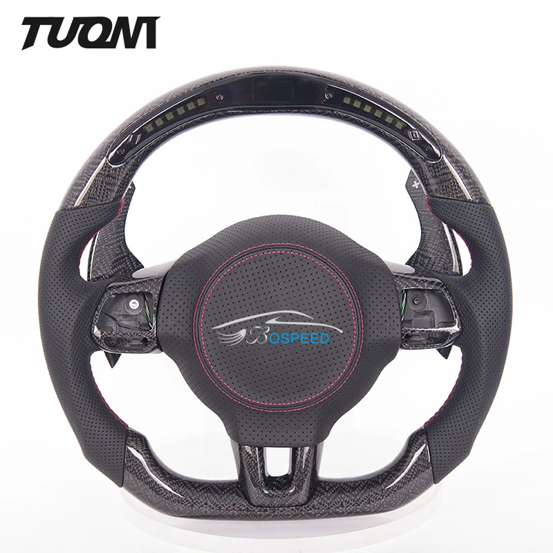 

Car Steering Wheel For Volkswagen Gti Golf6 Golf 7 Passat Jetta Polo Gloss Carbon Fiber Perforated Leather LED