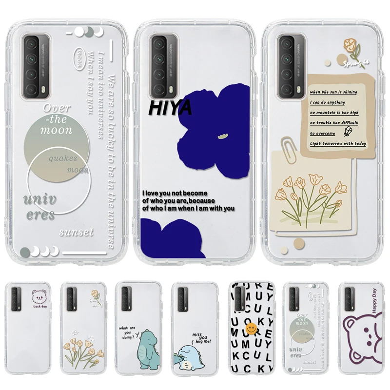 

Case For Huawei P30 Pro P40 P20 Case Capa Honor 10 Lite 50 20s 10X 20 Pro 60 30s 10i 20i 9X 9A 8A 9C Clear Cartoon Cute Covers
