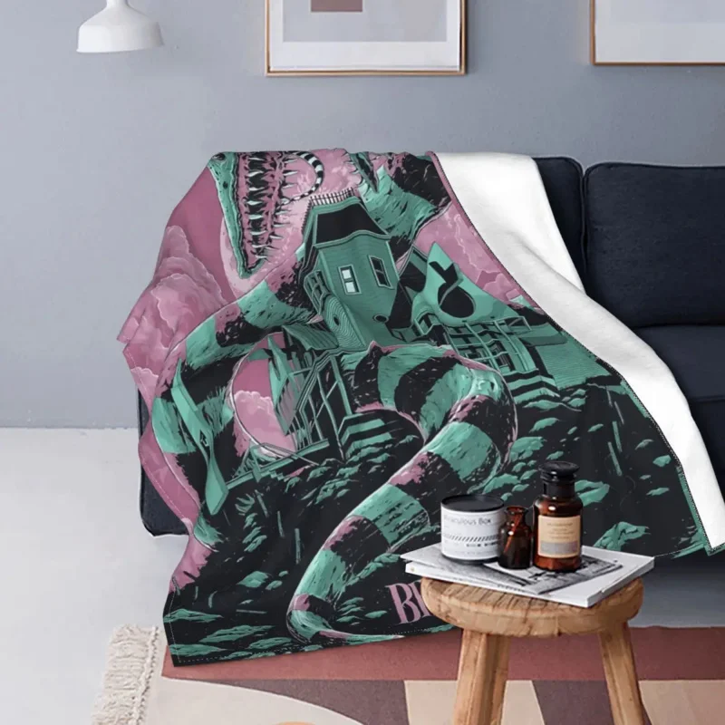 

Ужасная пленка от Beetlejuice, теплое одеяло, мягкая флисовая фланелевая фэнтезийная пленка, Тим Бёртон, одеяла для спальни, дивана, офиса, осени