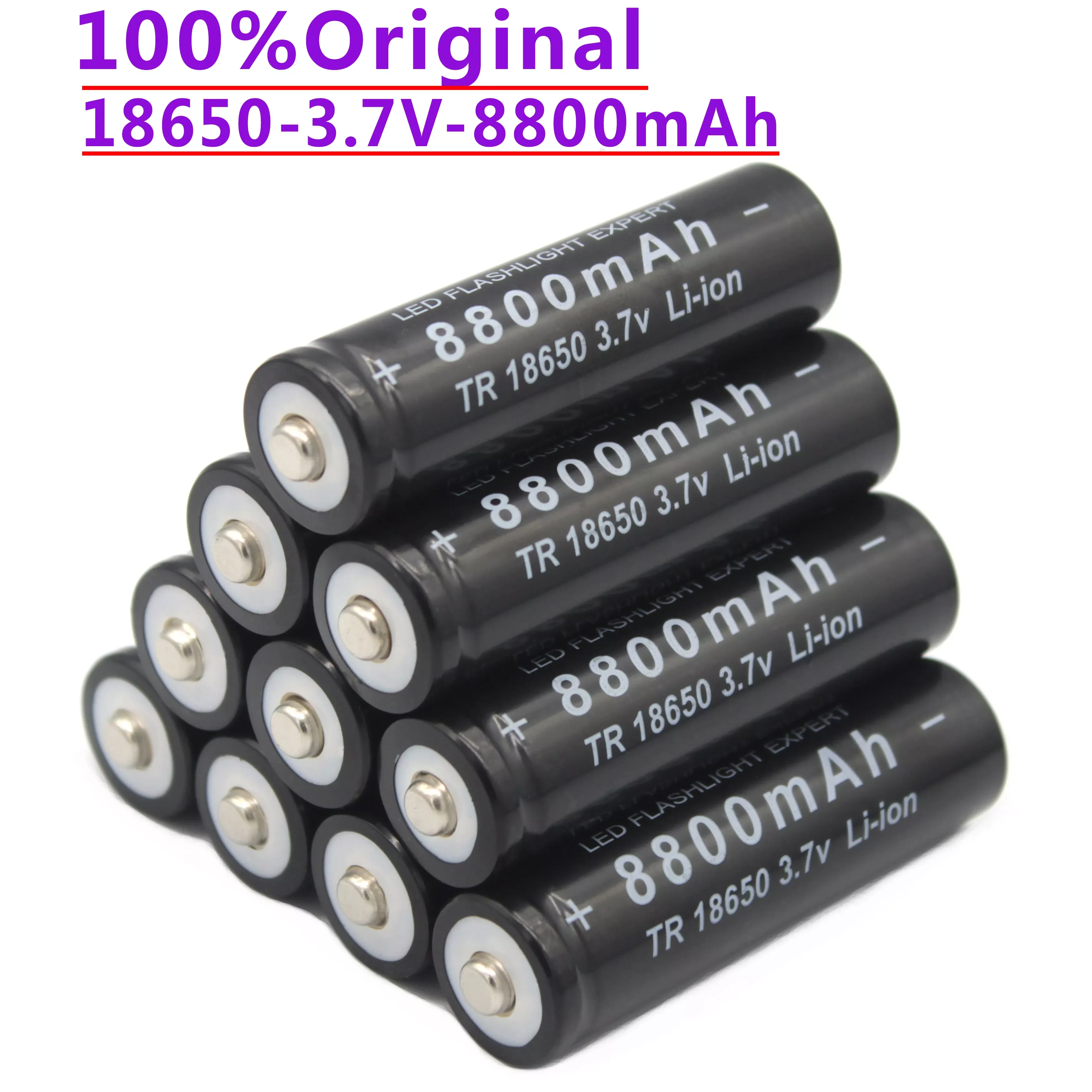 

100%.New. bateria de alta qualidade 8800 mah 3.7v 18650 baterias li-ion bateria recarregavel para lanterna tocha.