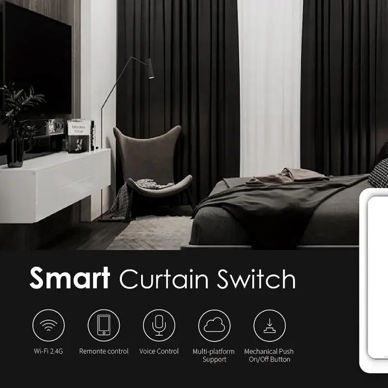 

400w Zigbee Roller Blinds Shutter Timer Smart Curtain Switch App Remote Control Wireless Tuya Relay Status Panel Switch