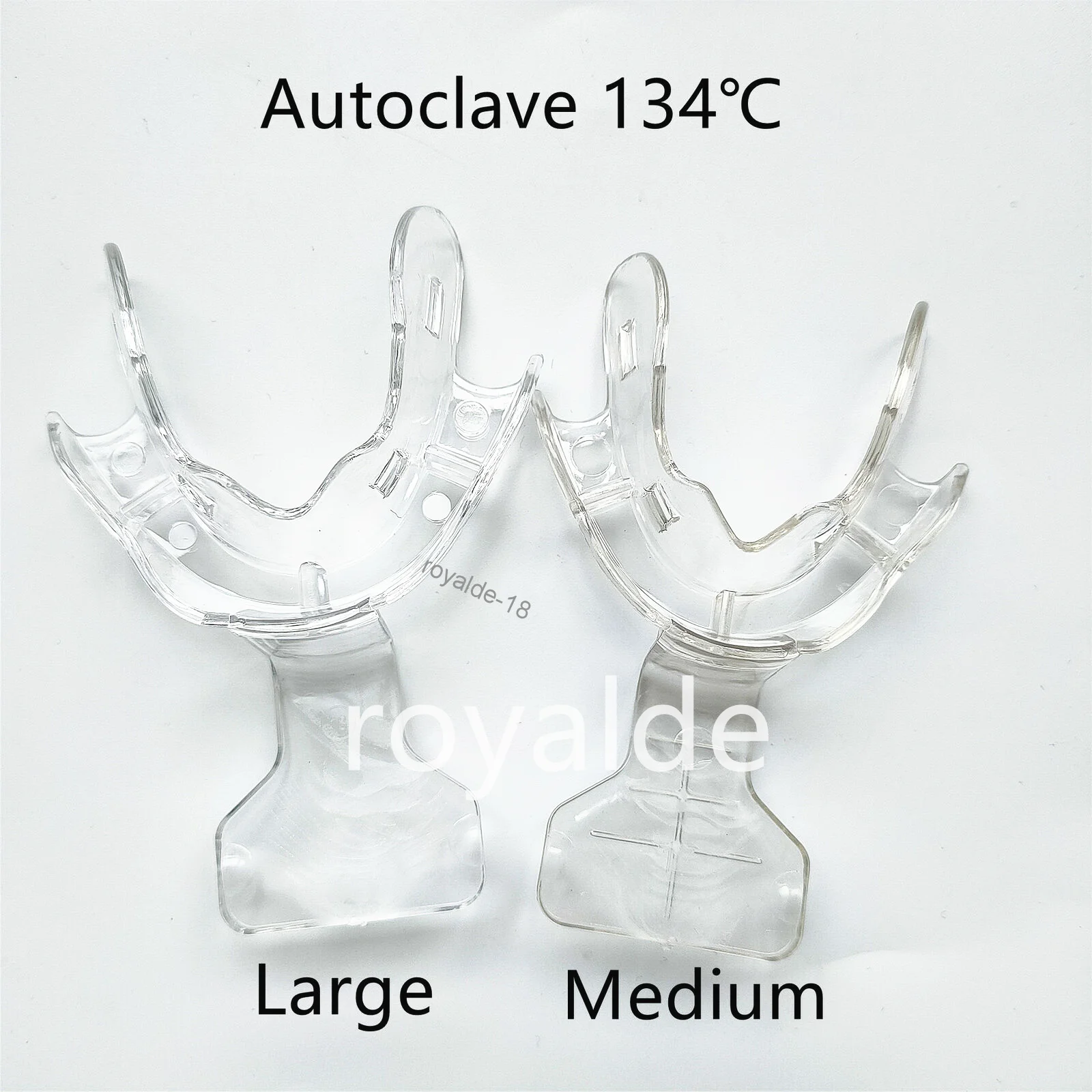 

Dental Impression FCB Trays Frame Cut Back Edentulous Jaw 135℃ Autoclave Clear Large+Medium=1Pair