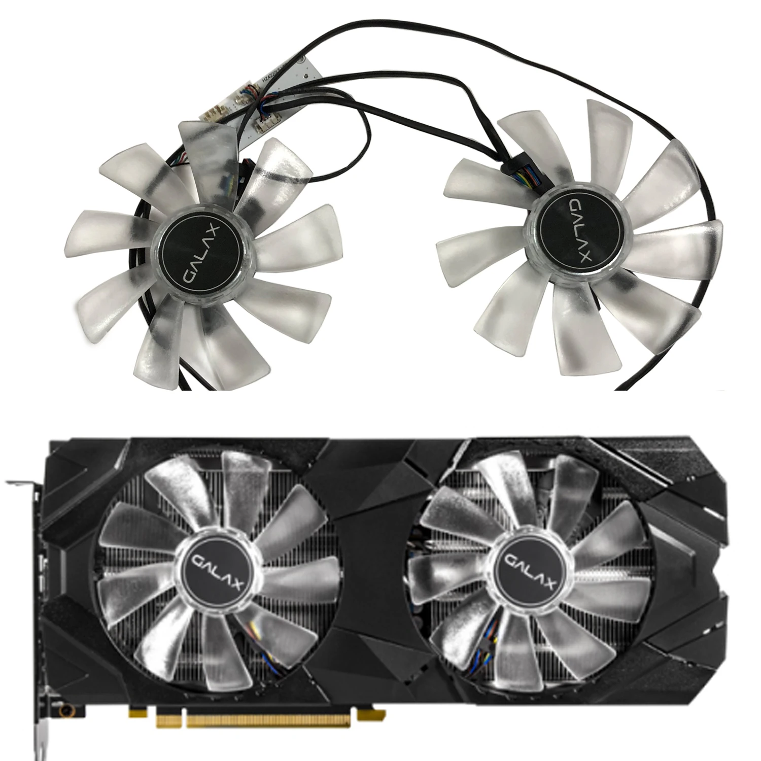Вентилятор видеокарты охладителя GPU 2 шт.компл. для KFA2 RTX 2070 2080 Super EX (1-Click OC) графического VGA охлаждения в качестве замены (art.: 3920bc9697d41) - 3920bc9697d41