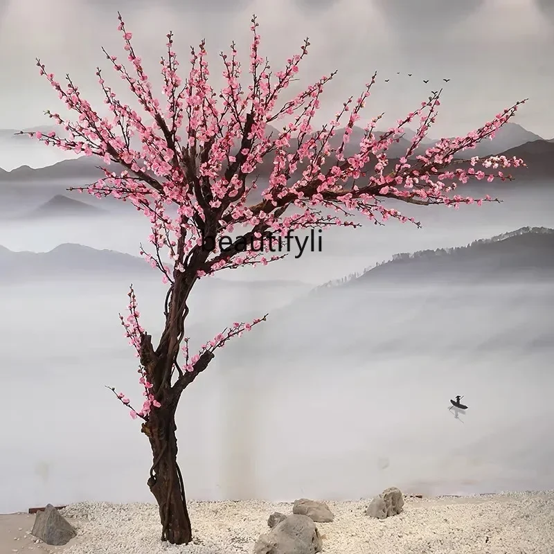 Имитация сливового дерева большое искусственное персиковое дерево зеленое