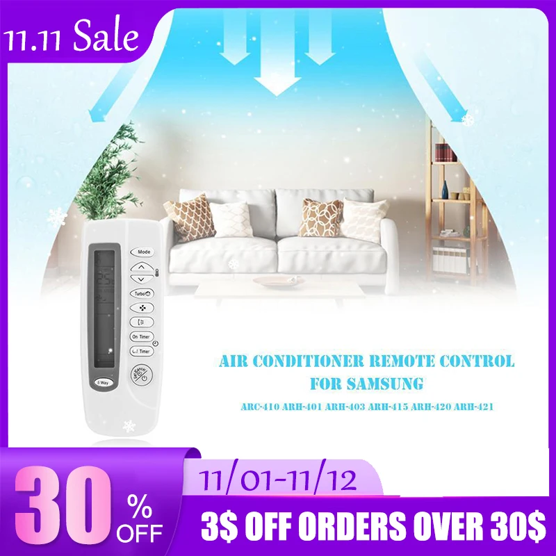 

Universal Air Conditioner Remote Control Replacement for Samsung ARC-410 ARH-401 ARH-403 ARH-415 ARH-420 ARH-421