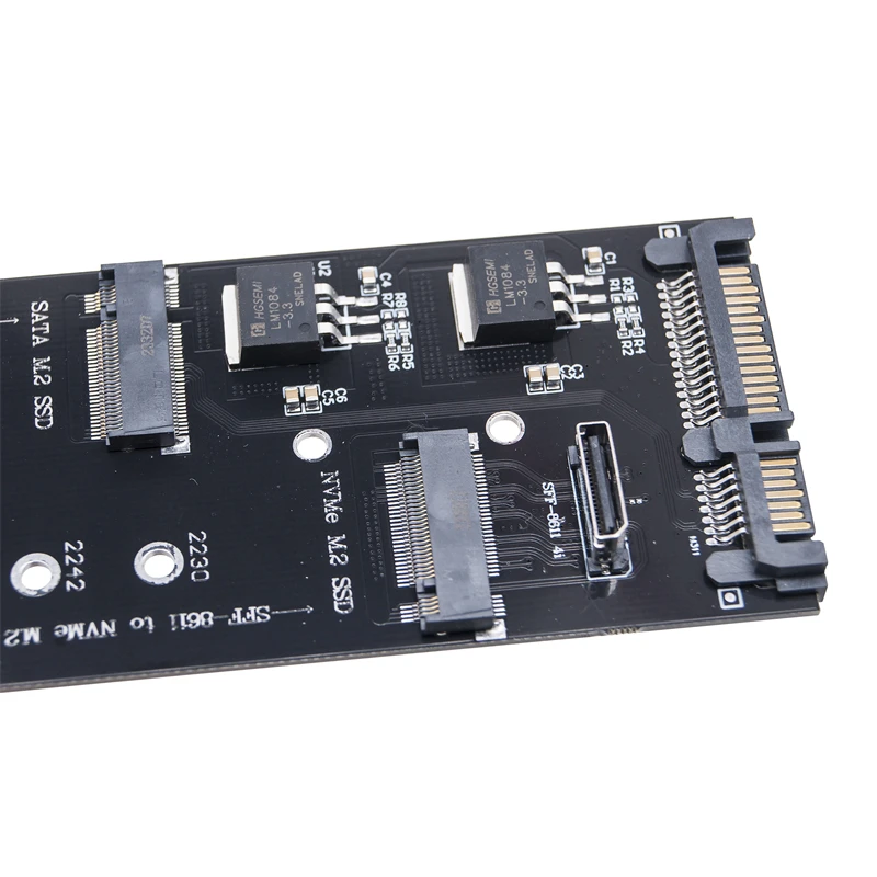 Ключ M.2 SATA B к + NVME M Key SFF-8611 Oculink Riser Карта расширения SSD-адаптер поддерживает 2230 2242 2260