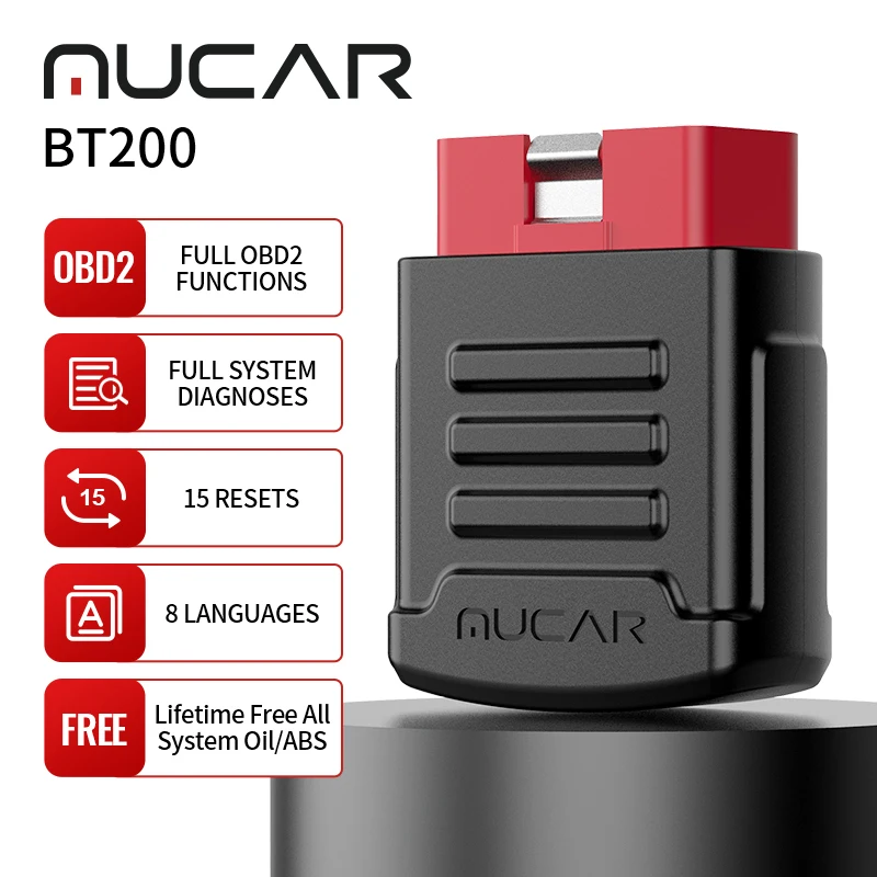 

MUCAR BT200 Full System Auto Obd2 Scanner OIL/SAS Bluetooth Car Diagnostic Tools All Cars Code Reader Lifetime Free Update