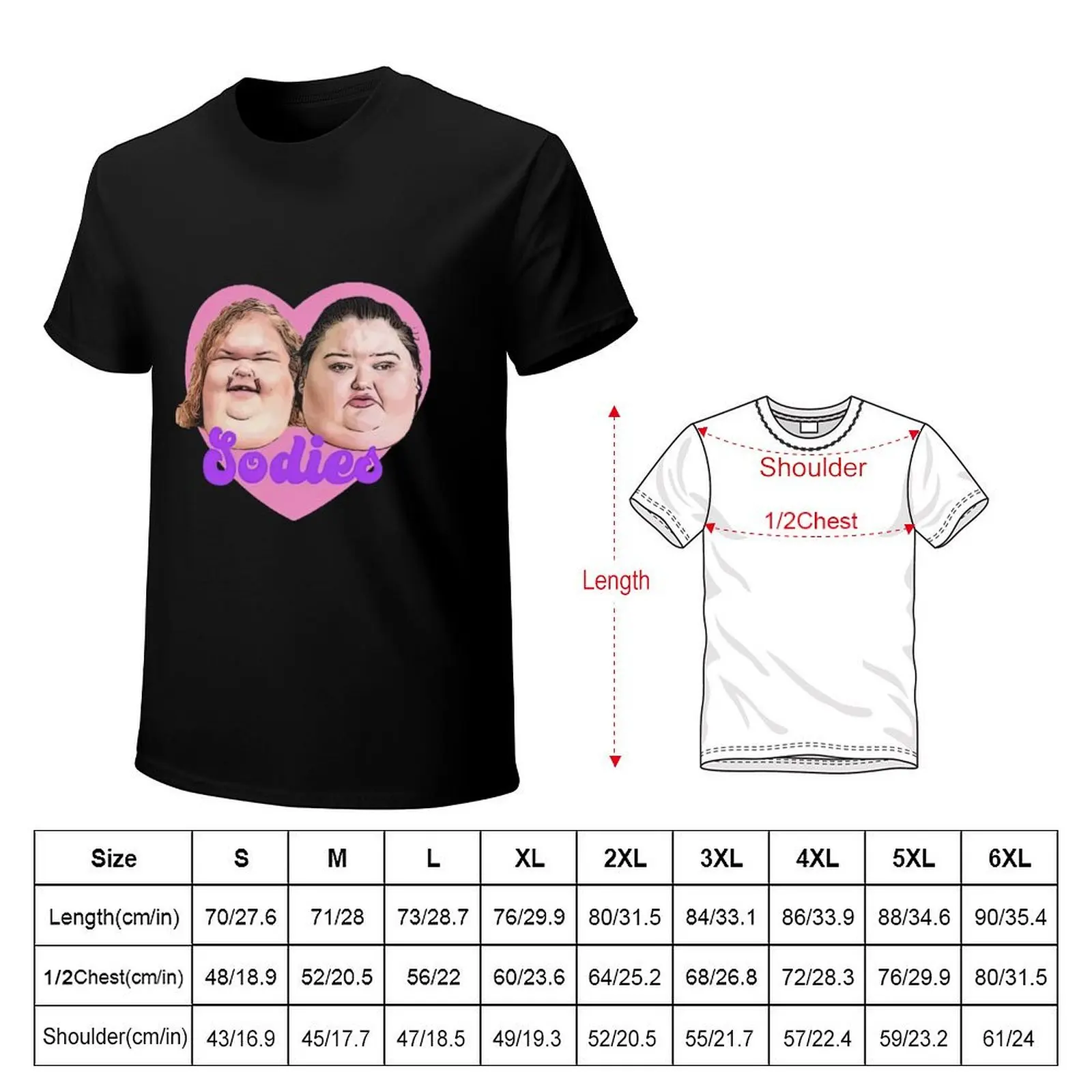 Фото Футболка 1000lb Sisters Sodies Heart, минималистичная однотонная футболка с круглым вырезом №2
