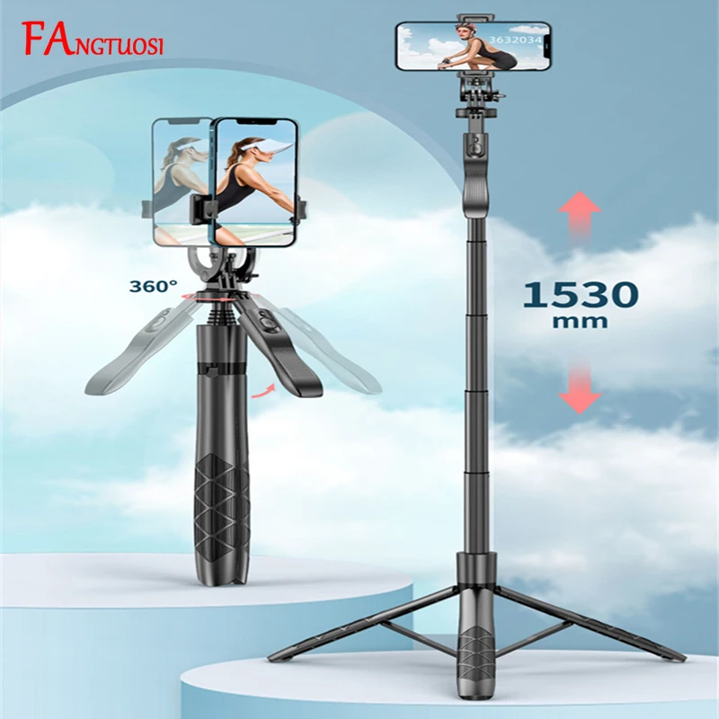 FANGTUOSI Wireless Selfie Stick Tripod Stand Foldable Monopod With Led Light for Gopro Action Cameras Smartphones Shooting Live