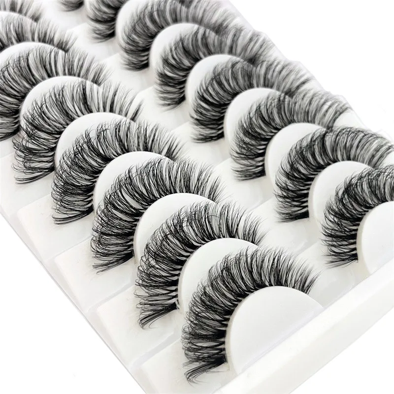 

10 Pairs Invisible band Lashes 3D Faux Mink Lashes Natural short Transparent Terrier Lashes Clear Band Soft Eyelashes Extension